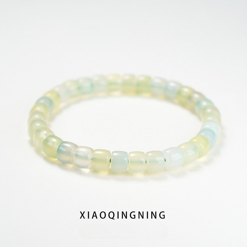 Duobao Energy Crystal Agate Bracelet, Diamond Straight Cut Vegetarian Ring Bracelet Straight Cut Bracelet, Protect Happiness and Health