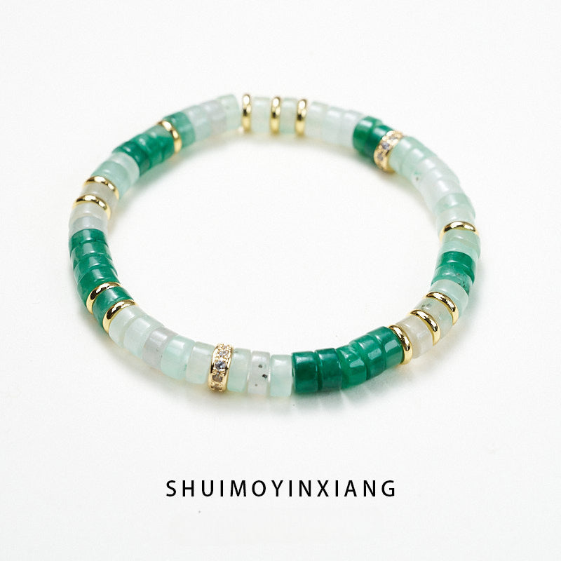 Duobao Energy Crystal Agate Bracelet, Diamond Straight Cut Vegetarian Ring Bracelet Straight Cut Bracelet, Protect Happiness and Health