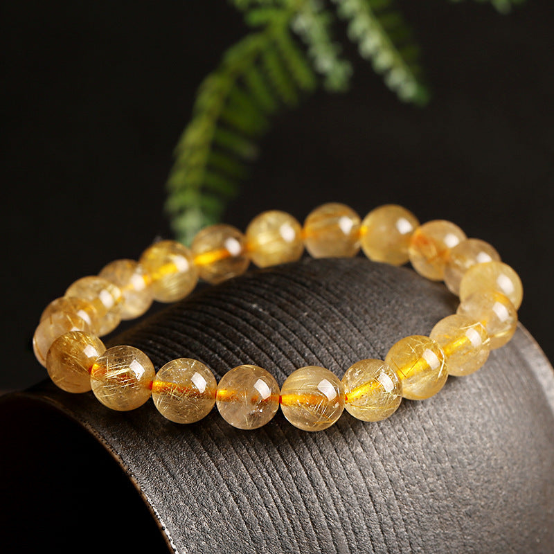 Hot Sale 10mm Blond Crystal Bracelet Natural Blond Crystal Titanium Crystal Bracelet Hair Crystal Manufacturer Wholesale Jewelry Delivery