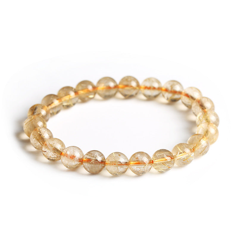 Hot Sale 10mm Blond Crystal Bracelet Natural Blond Crystal Titanium Crystal Bracelet Hair Crystal Manufacturer Wholesale Jewelry Delivery