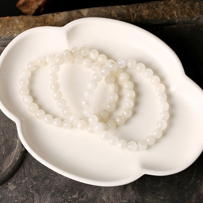 Brazilian natural white moonstone bracelet ladies happiness gem, promote emotion, regulate endocrine, improve sleep