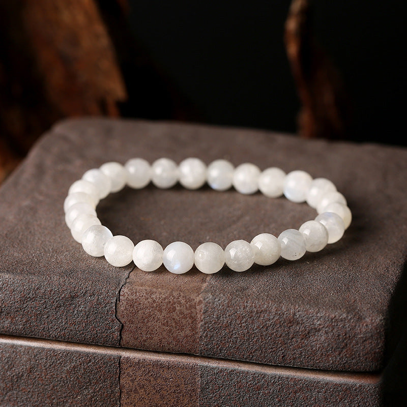 Brazilian natural white moonstone bracelet ladies happiness gem, promote emotion, regulate endocrine, improve sleep
