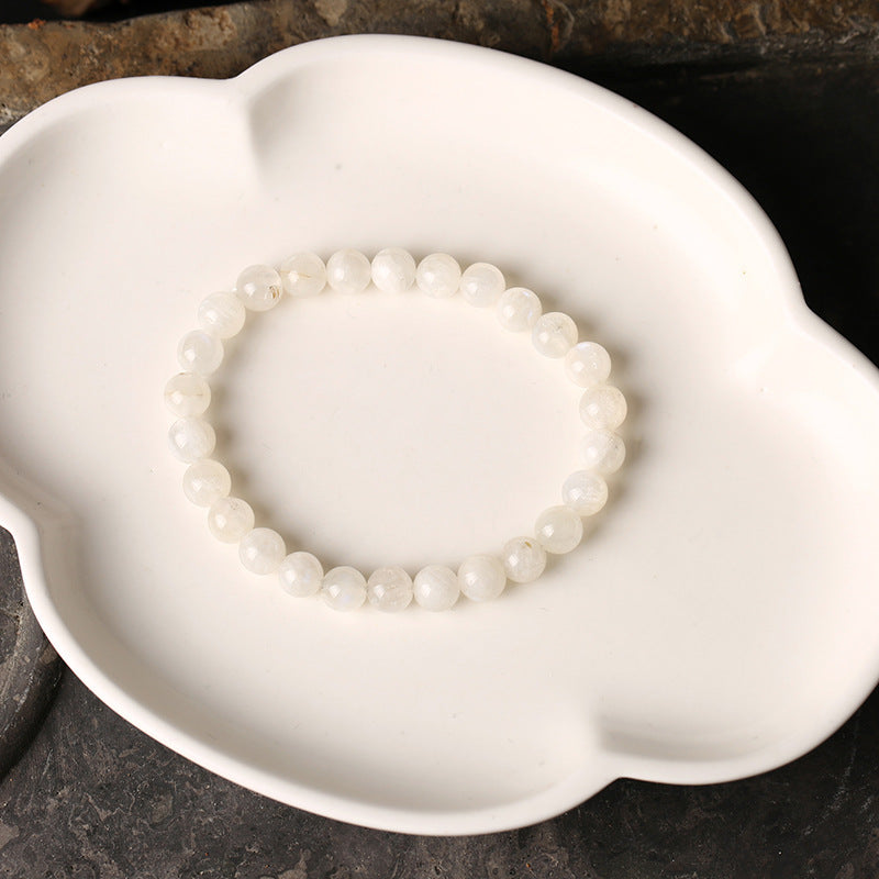 Brazilian natural white moonstone bracelet ladies happiness gem, promote emotion, regulate endocrine, improve sleep