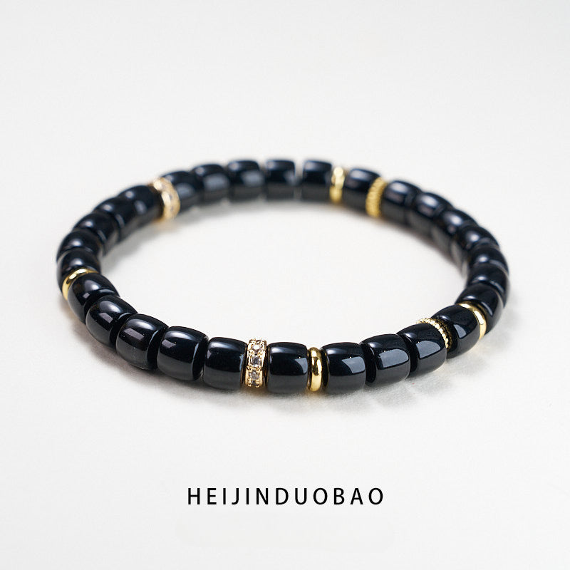 Duobao Energy Crystal Agate Bracelet, Diamond Straight Cut Vegetarian Ring Bracelet Straight Cut Bracelet, Protect Happiness and Health