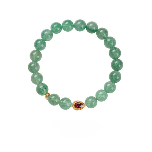 8MM Green Strawberry Crystal Bracelet Protects Energy Purification Balance
