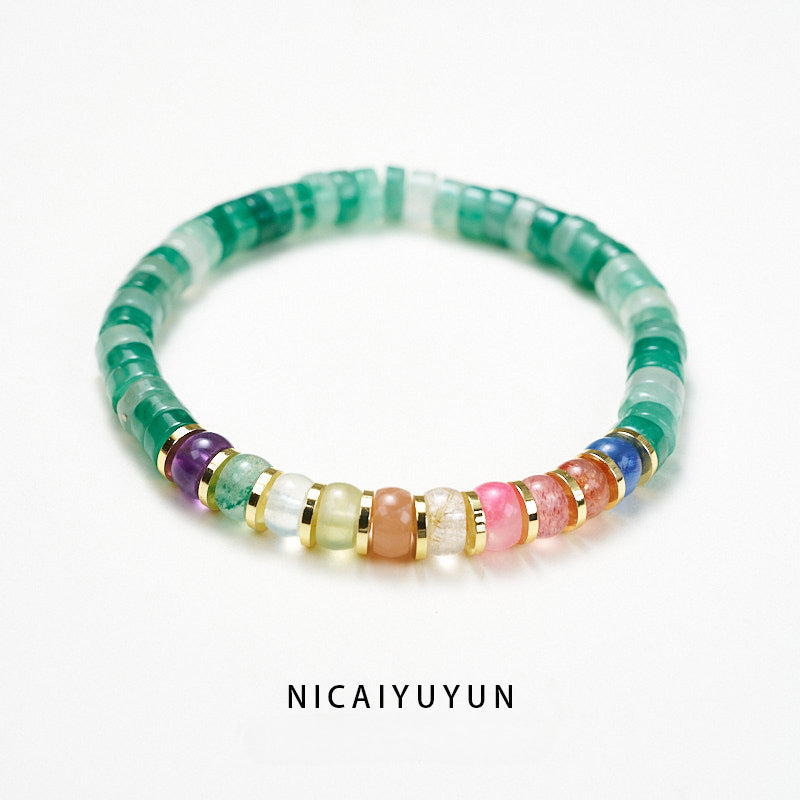 Duobao Energy Crystal Agate Bracelet, Diamond Straight Cut Vegetarian Ring Bracelet Straight Cut Bracelet, Protect Happiness and Health