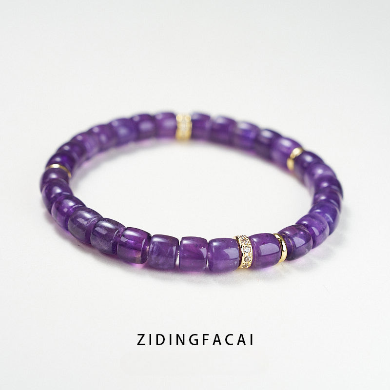 Duobao Energy Crystal Agate Bracelet, Diamond Straight Cut Vegetarian Ring Bracelet Straight Cut Bracelet, Protect Happiness and Health