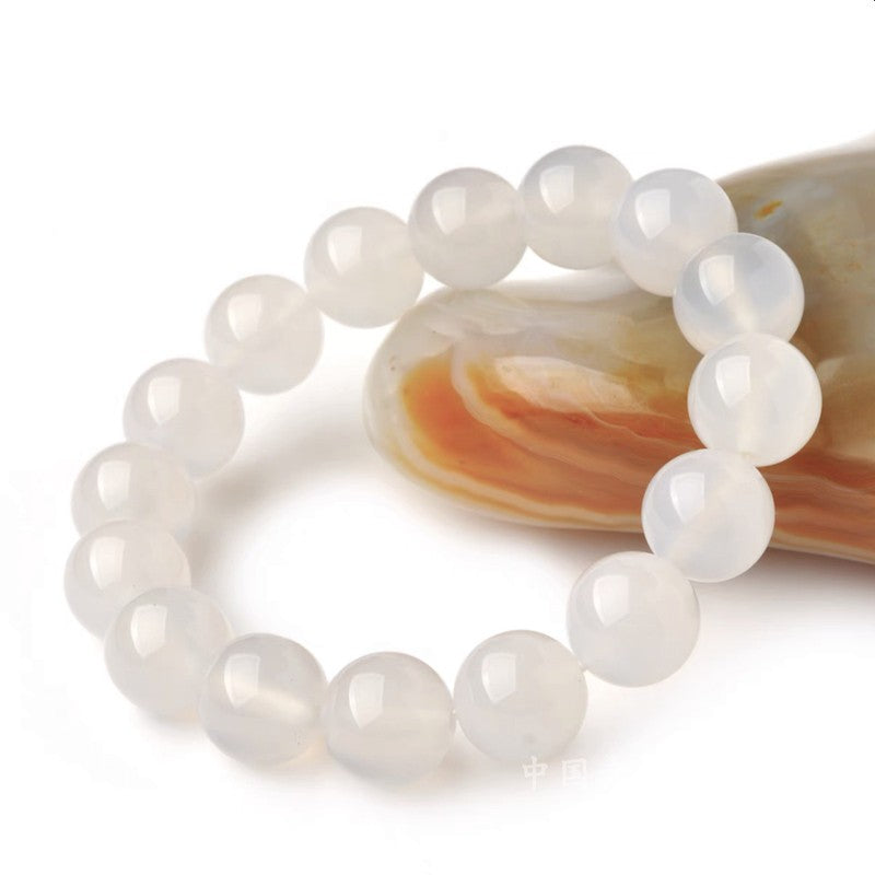 Natural raw ore grade 7a red agate bracelet white ice chalcedony white agate men's and women's bracelets natal year transfer Buddha beads