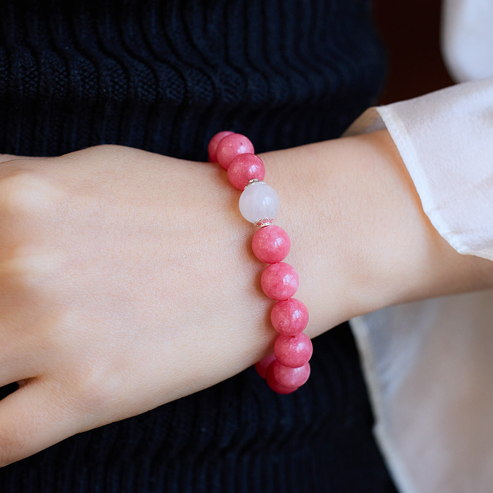 Natural 10MM red stone bracelet women's bracelet.