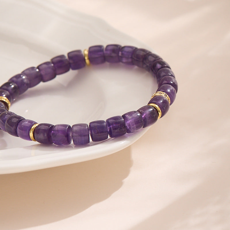 Duobao Energy Crystal Agate Bracelet, Diamond Straight Cut Vegetarian Ring Bracelet Straight Cut Bracelet, Protect Happiness and Health