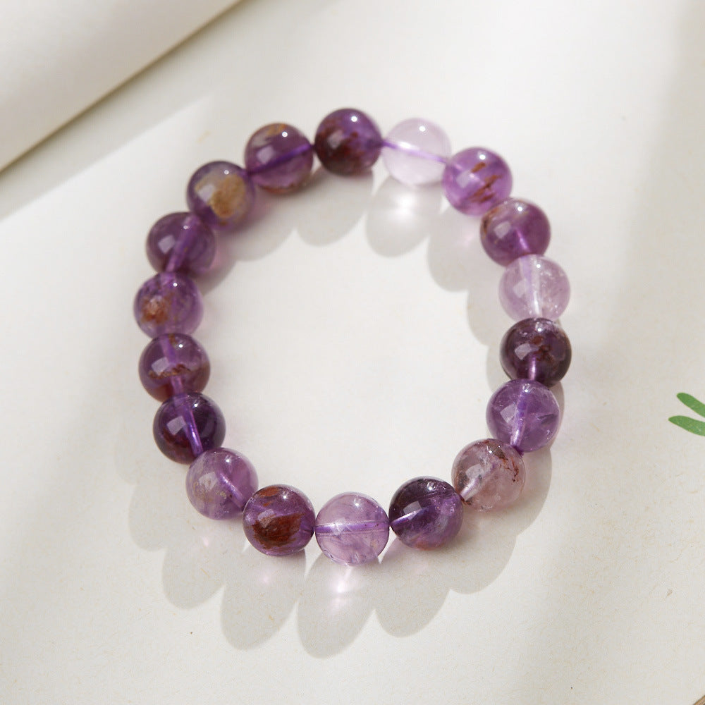 Natural Purple Ghost Bracelet Amethyst, the stone of wisdom that drives away negative energy and naturally calms