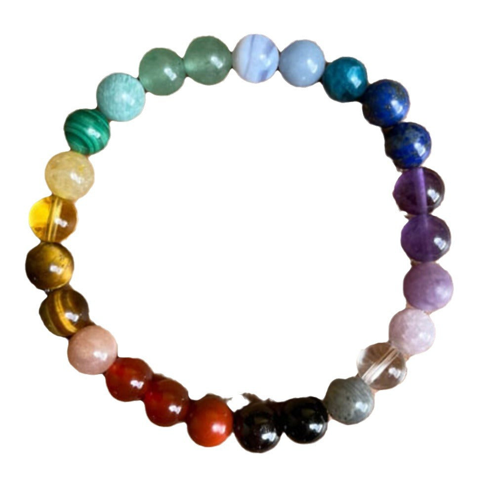 Bohemian Crystal Bracelet Rainbow Seven Veins Yoga Stone