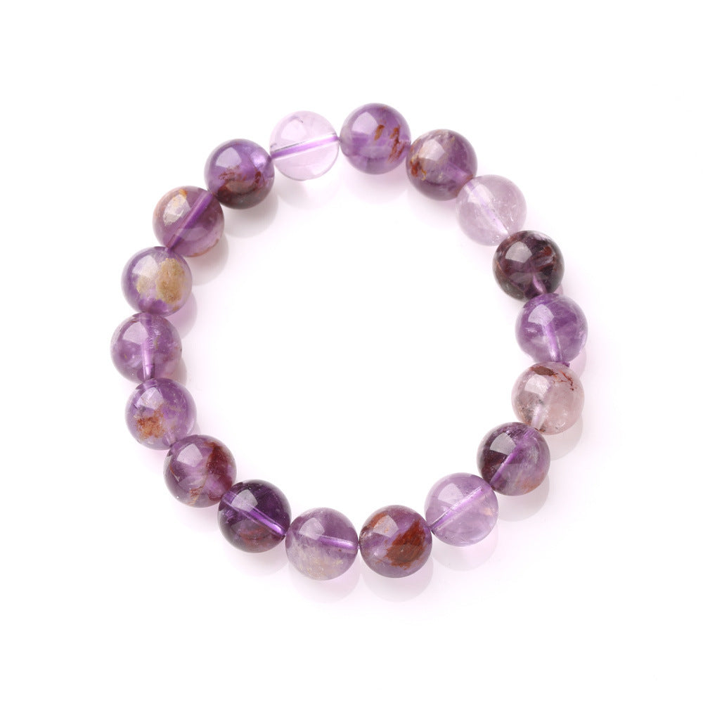 Natural Purple Ghost Bracelet Amethyst, the stone of wisdom that drives away negative energy and naturally calms
