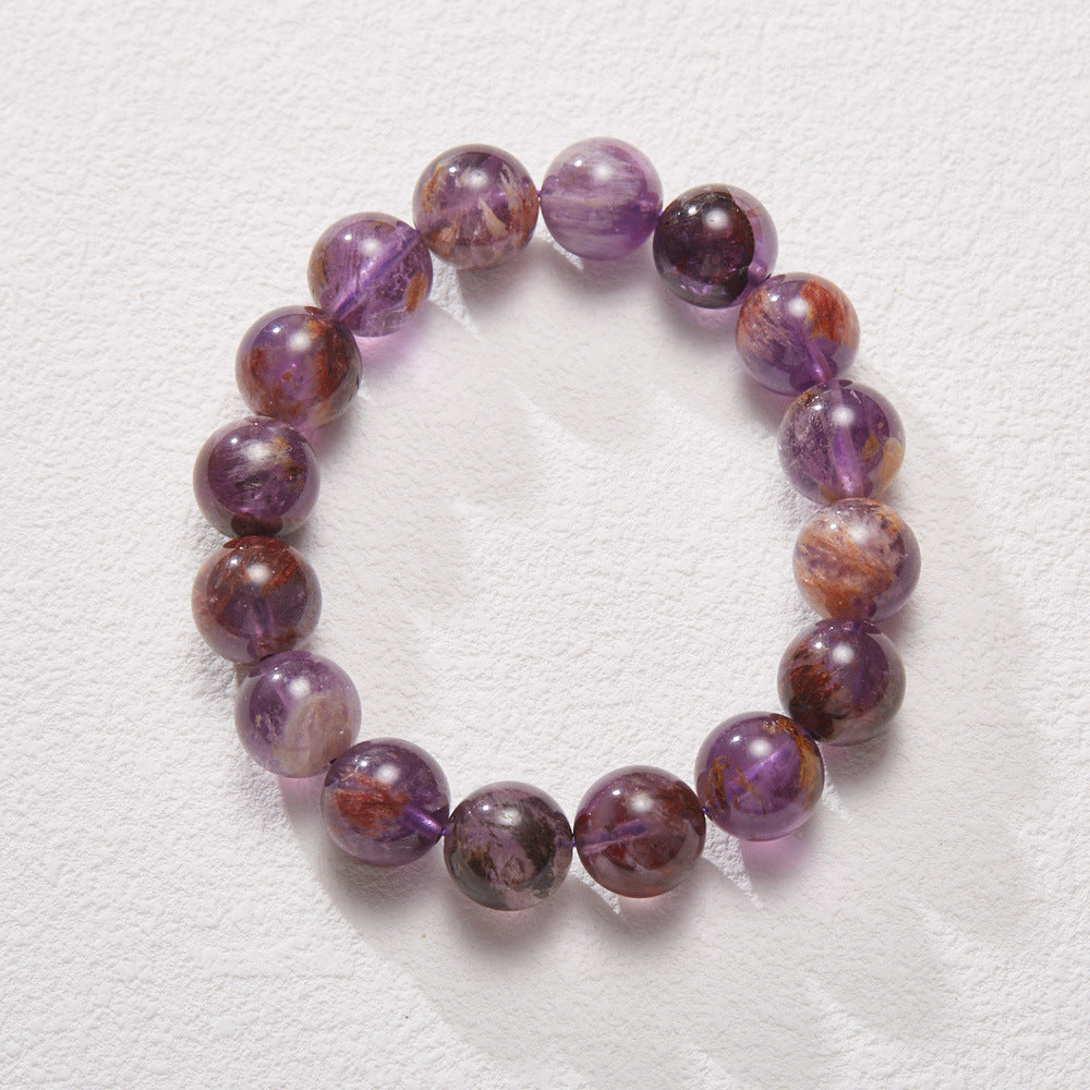 Natural Purple Ghost Bracelet Amethyst, the stone of wisdom that drives away negative energy and naturally calms