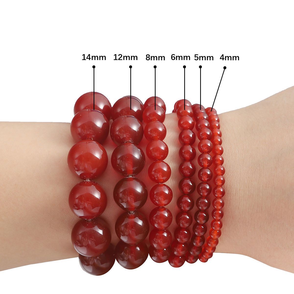Natural raw ore grade 7a red agate bracelet white ice chalcedony white agate men's and women's bracelets natal year transfer Buddha beads