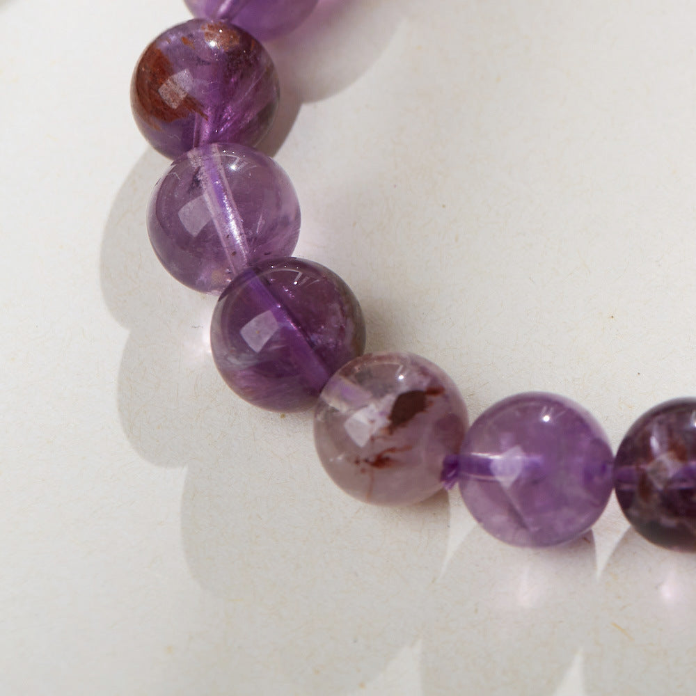 Natural Purple Ghost Bracelet Amethyst, the stone of wisdom that drives away negative energy and naturally calms