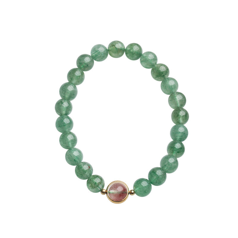Original Design Natural Crystal Green Strawberry Crystal Bracelet Soothes anxiety, radiates love and attracts soulmates