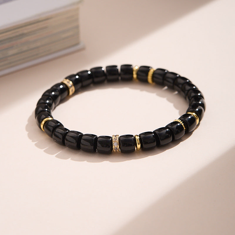 Duobao Energy Crystal Agate Bracelet, Diamond Straight Cut Vegetarian Ring Bracelet Straight Cut Bracelet, Protect Happiness and Health