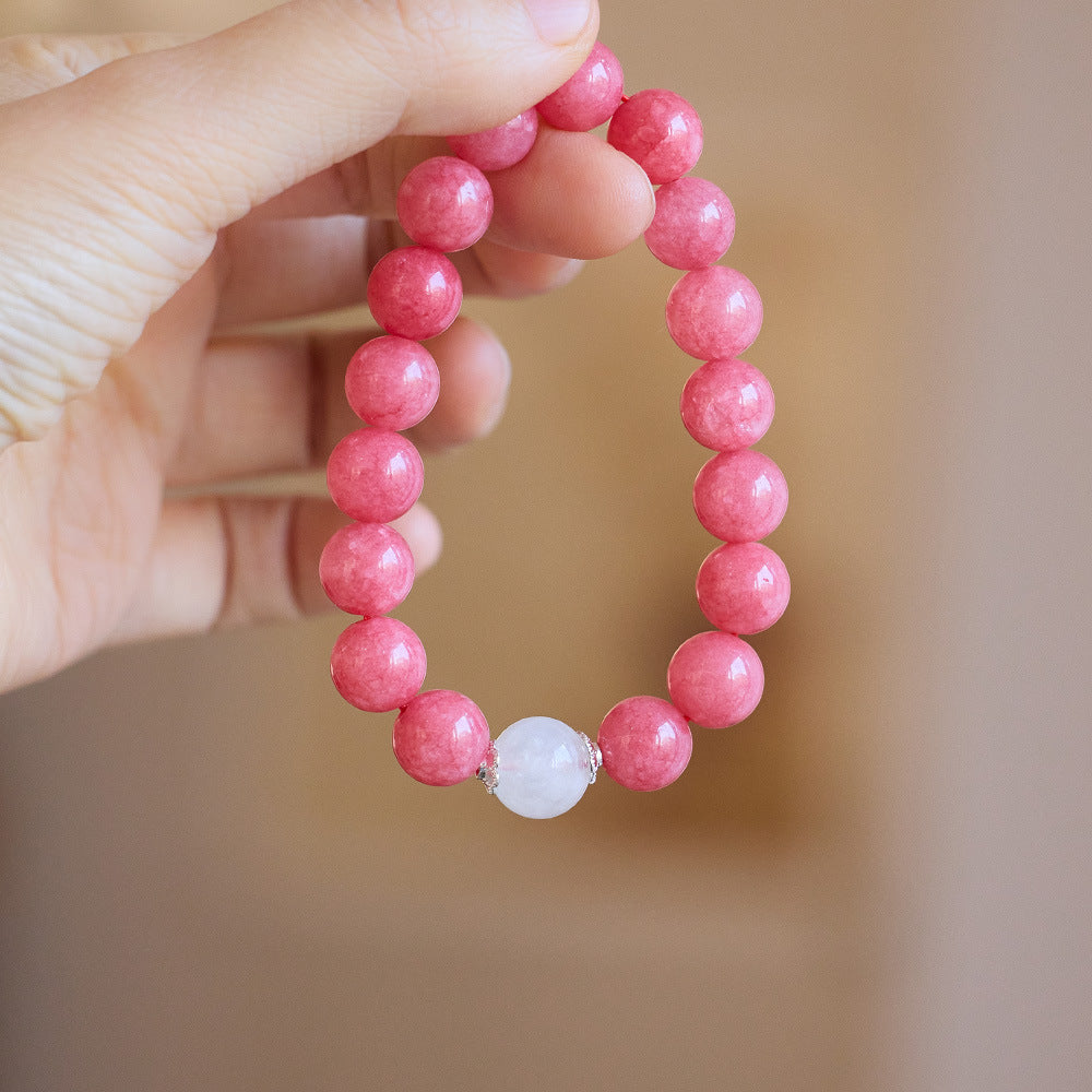 Natural 10MM red stone bracelet women's bracelet.