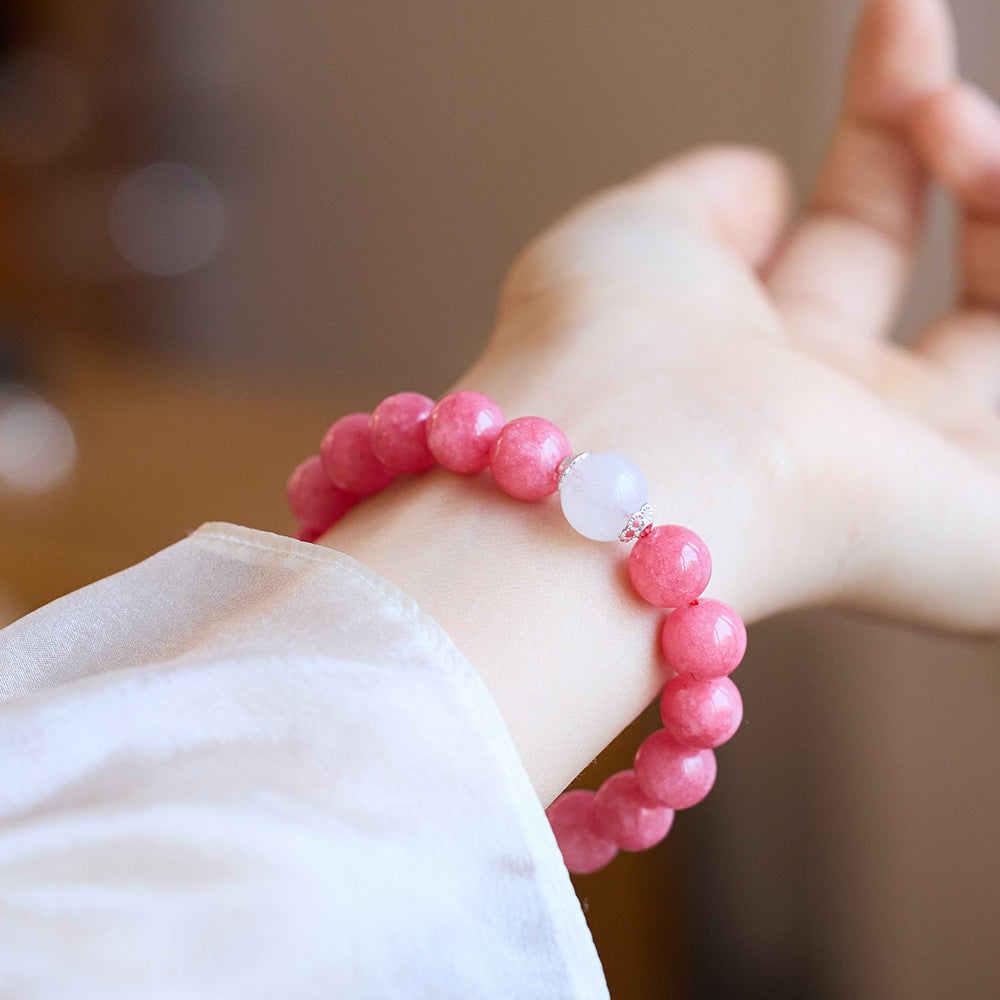Natural 10MM red stone bracelet women's bracelet.