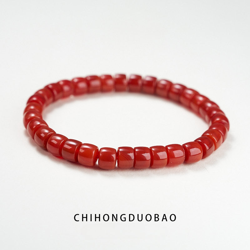 Duobao Energy Crystal Agate Bracelet, Diamond Straight Cut Vegetarian Ring Bracelet Straight Cut Bracelet, Protect Happiness and Health