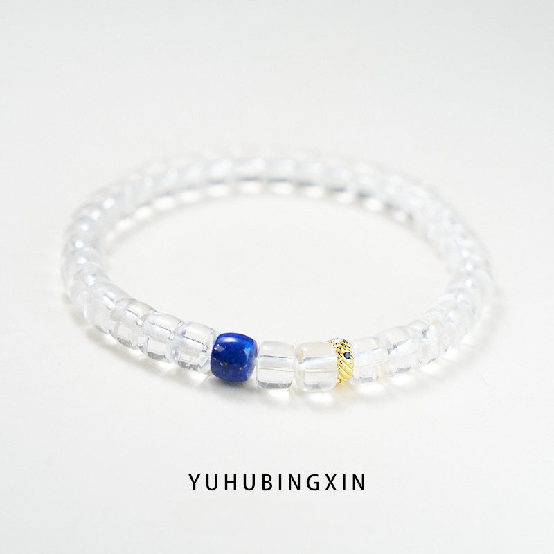 Duobao Energy Crystal Agate Bracelet, Diamond Straight Cut Vegetarian Ring Bracelet Straight Cut Bracelet, Protect Happiness and Health