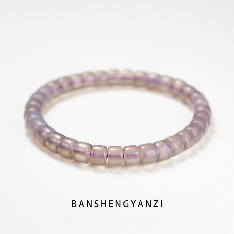 Duobao Energy Crystal Agate Bracelet, Diamond Straight Cut Vegetarian Ring Bracelet Straight Cut Bracelet, Protect Happiness and Health